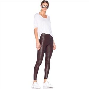 SPANX Bordeaux Burgundy Faux Leather Leggings XS